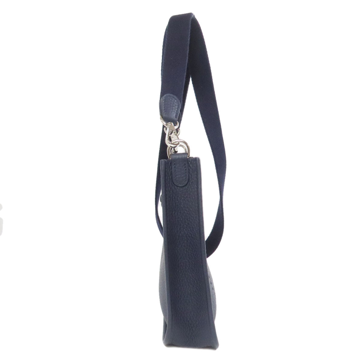 Shoulder Bag Taurillon Clemence Navy Evelyn Tpm Silver