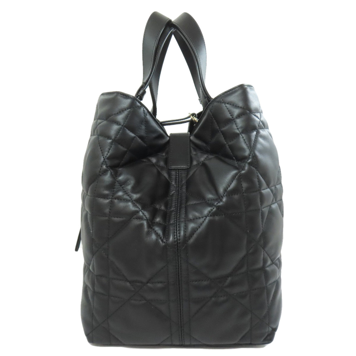 Dior Christian Tote Bag Calfskin Lady Women Black