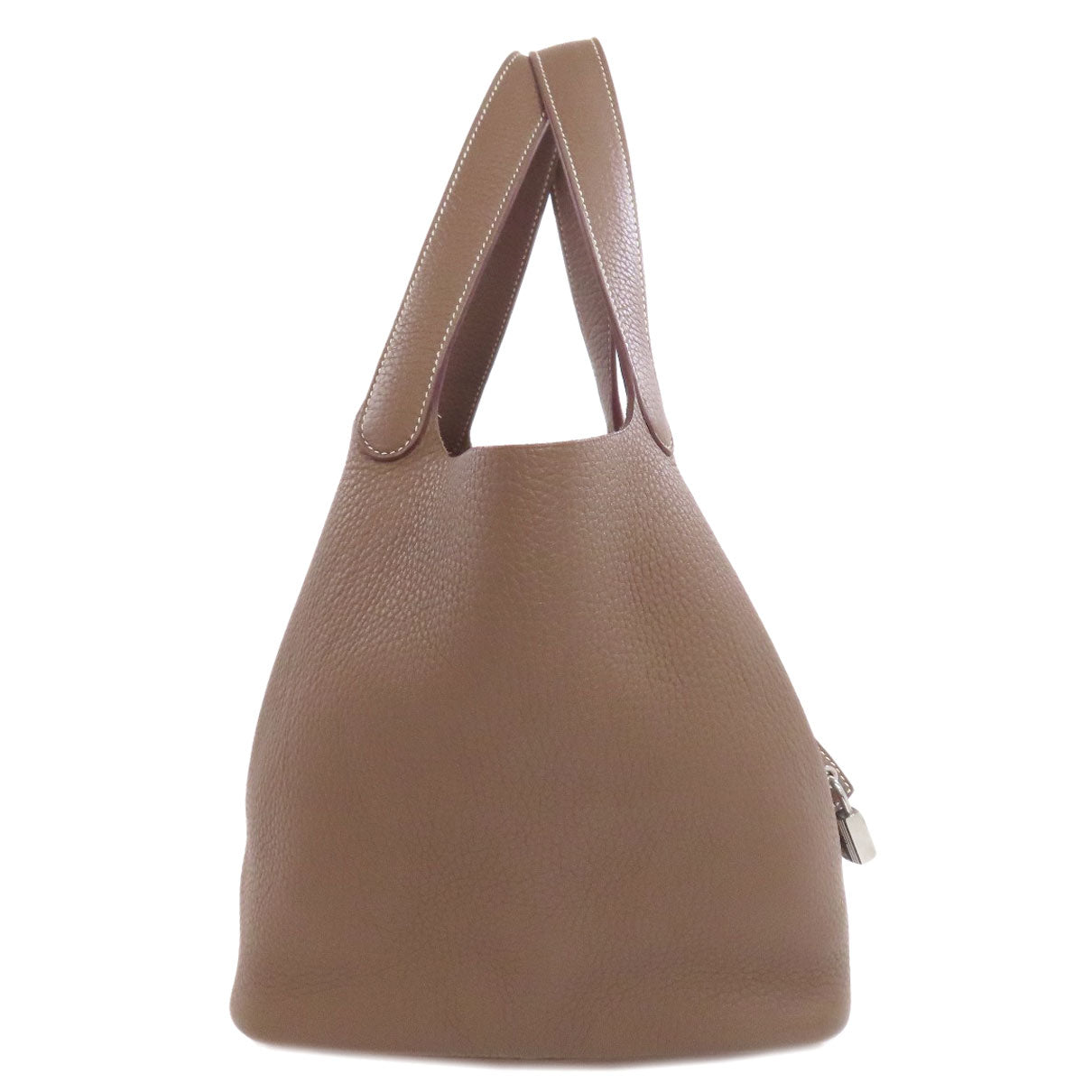 Hermes Handbag Taurillon Clemence Picotin Lock Mm Etoupe Silvermetal Beige Travel Bag 75627022