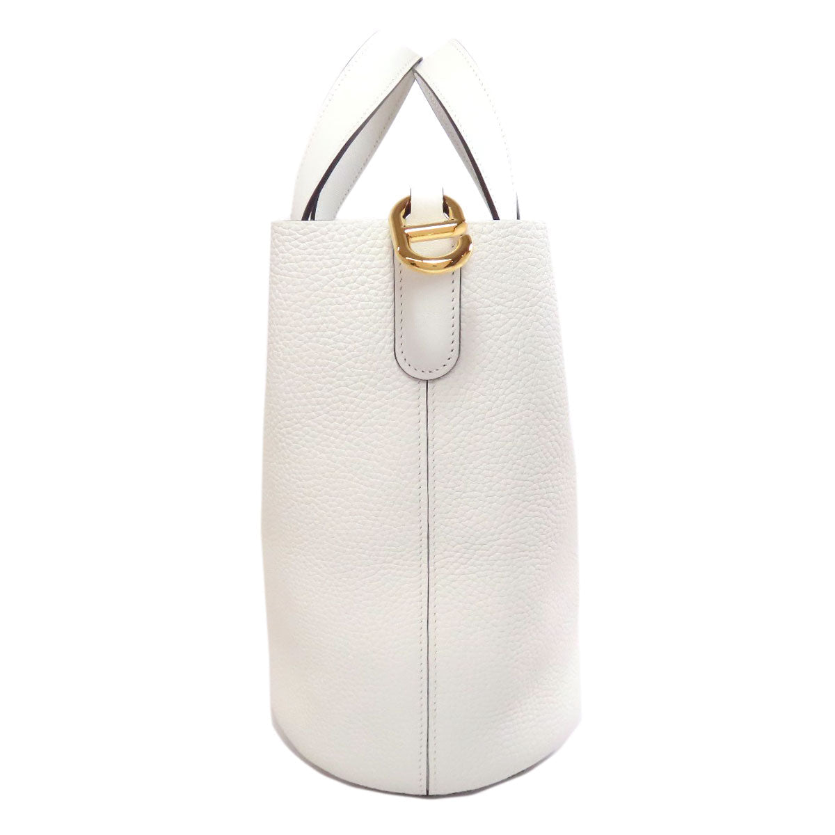 Hermes Handbag Taurillon Clemence In The Loop Metal White Gold Travel Bag