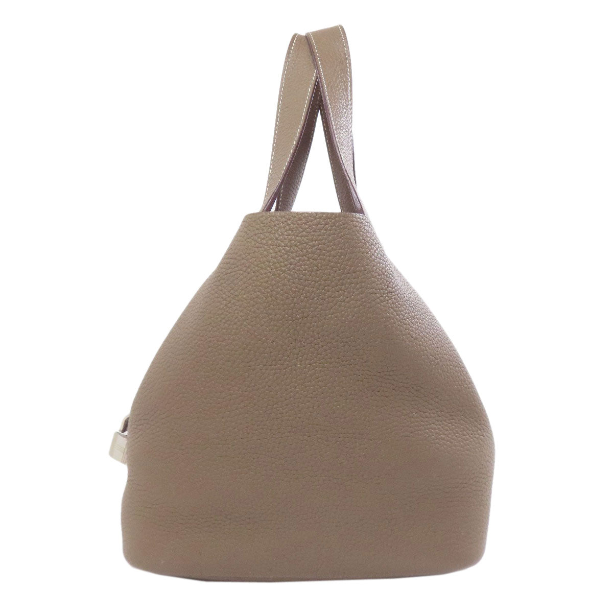 Hermes Handbag Taurillon Clemence Picotin Lock Mm Etoupe Silvermetal Beige Travel Bag