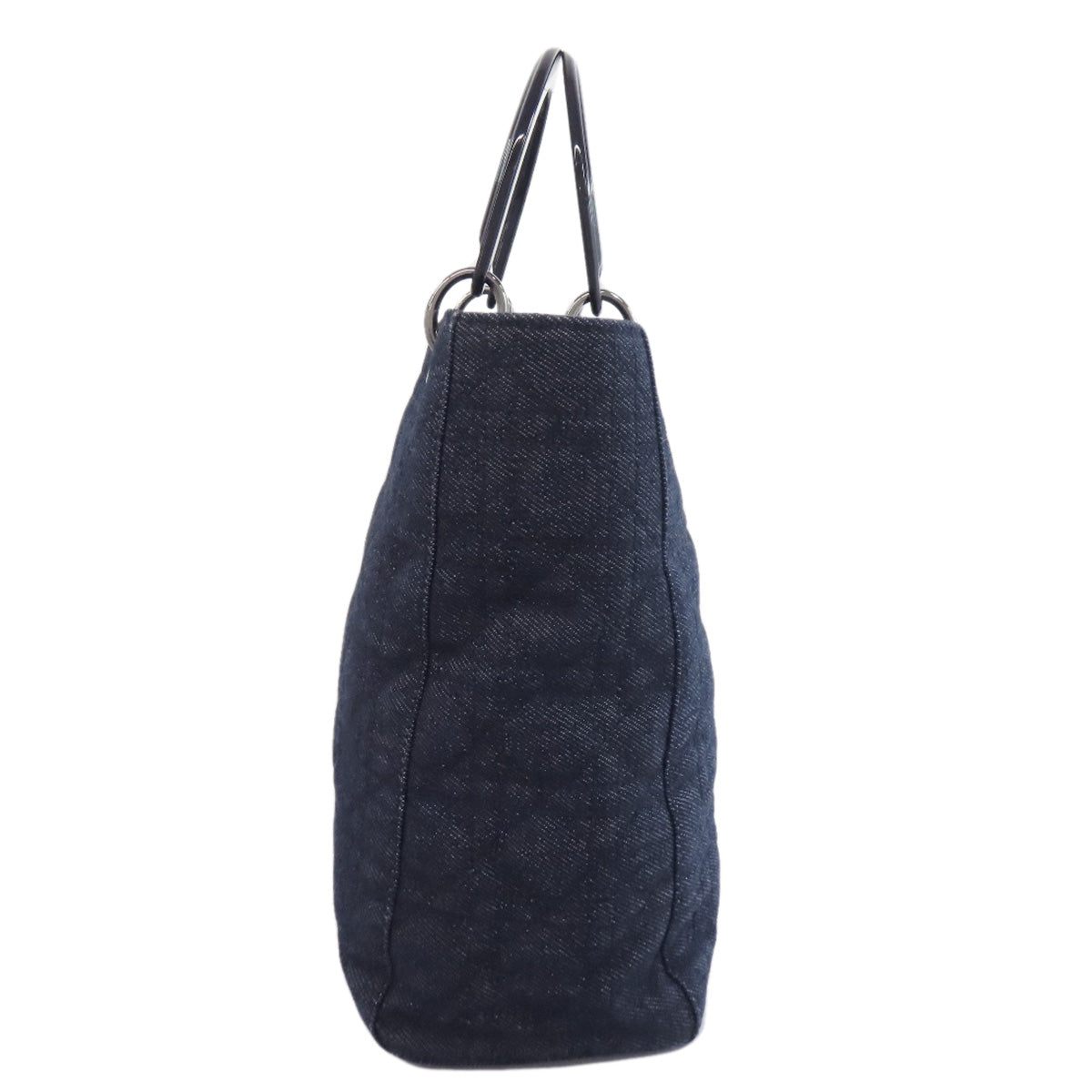 Dior Christian Handbag Navy Lady Cannage Tote Way Denim Tote Bag