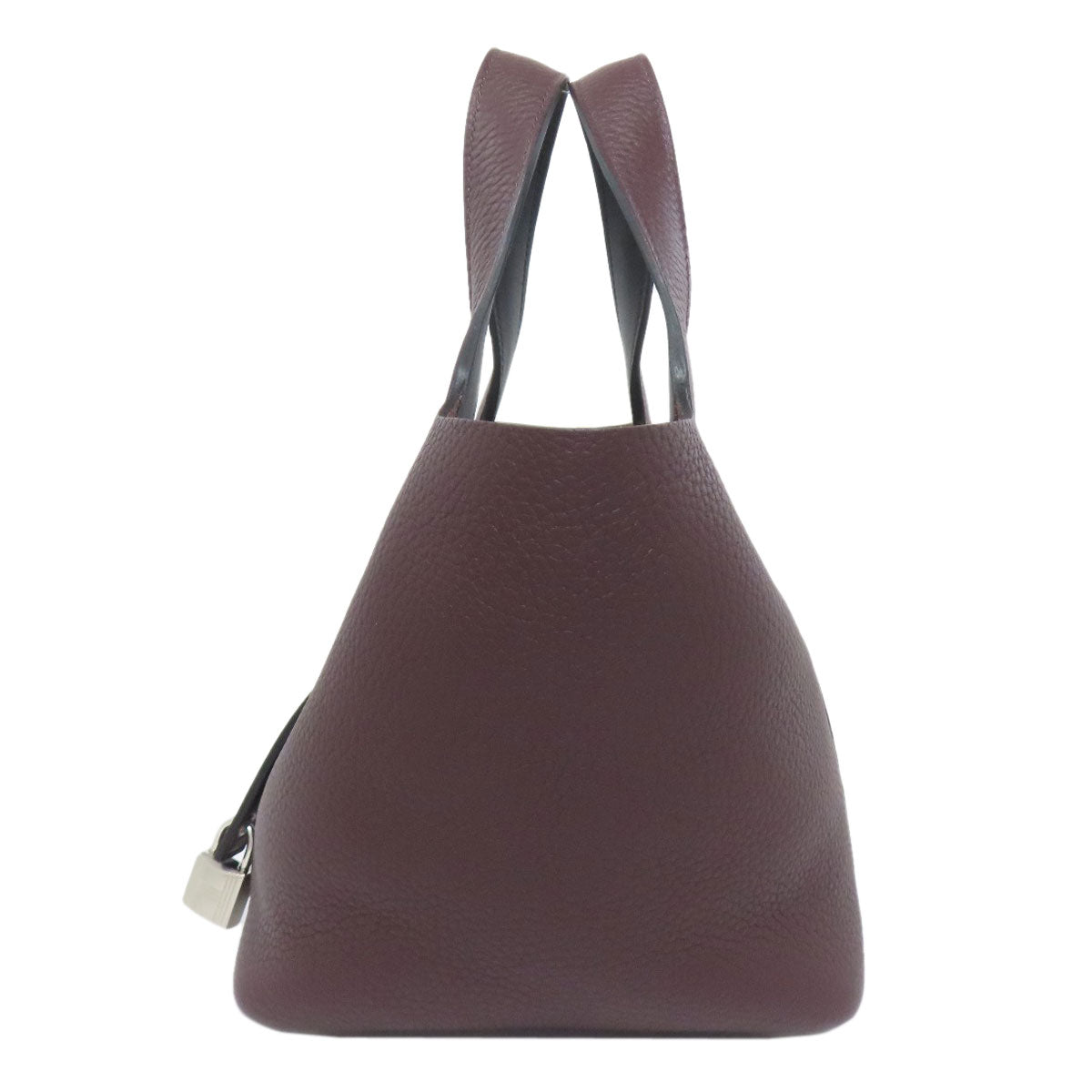 Taurillon Clemence Picotin Lock Pm Eclat Metal Red Silver Travel Bag