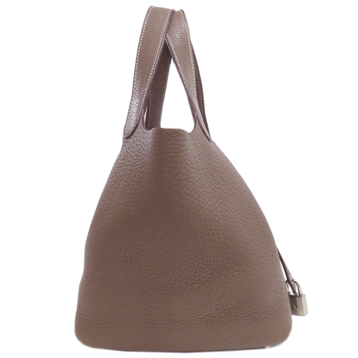 Taurillon Clemence Picotin Lock Pm Etoupe Silvermetal Beige Travel Bag Etoupe Silvermetal
