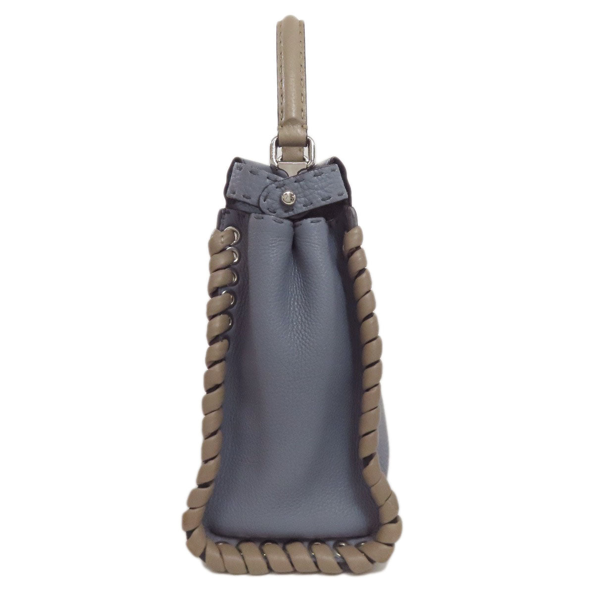 Fendi Handbag Calfskin Peekaboo Celeria 2Way Blue Travel Bag