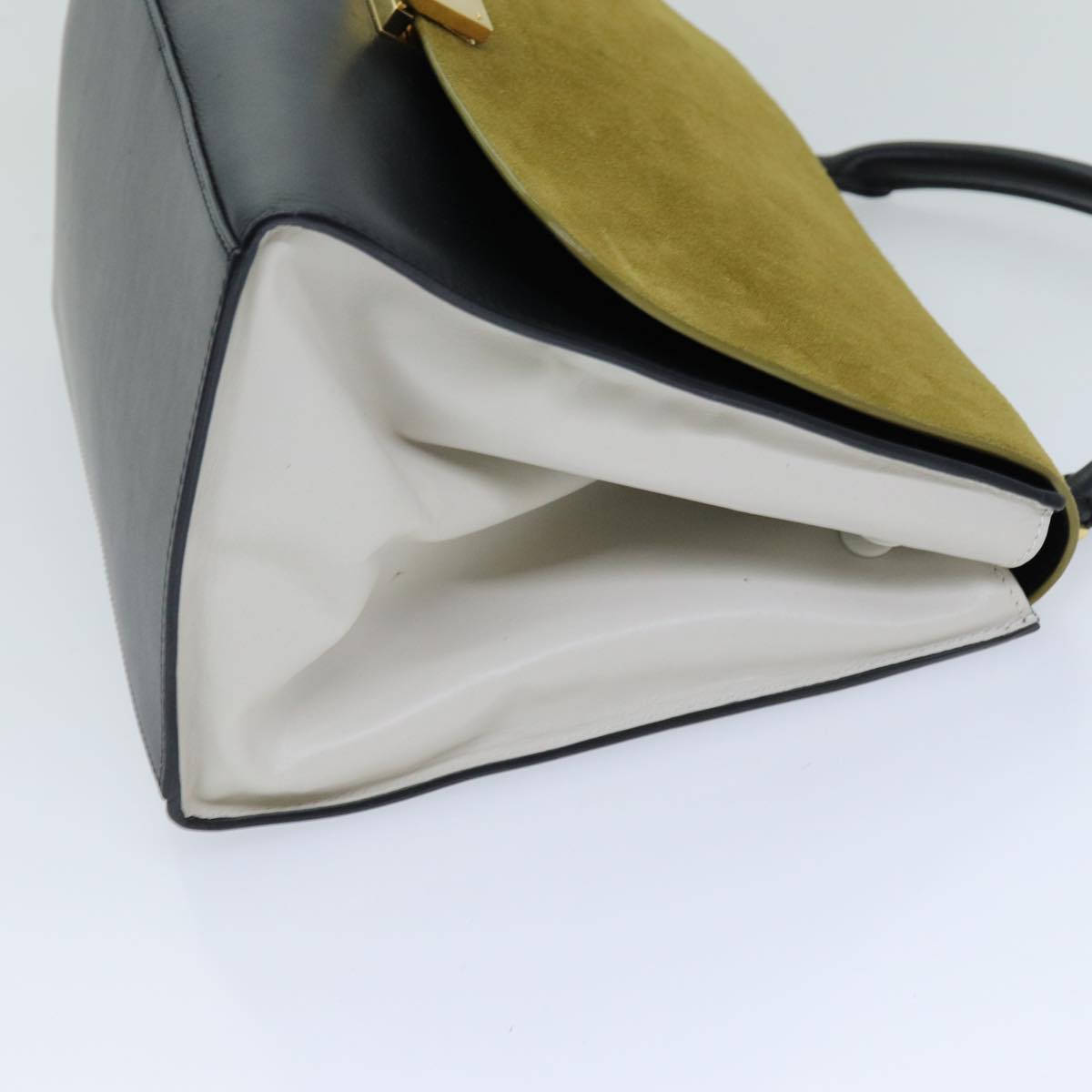Luxury Trapeze Hand Bag Way Khaki Leather Suede Travel Bag