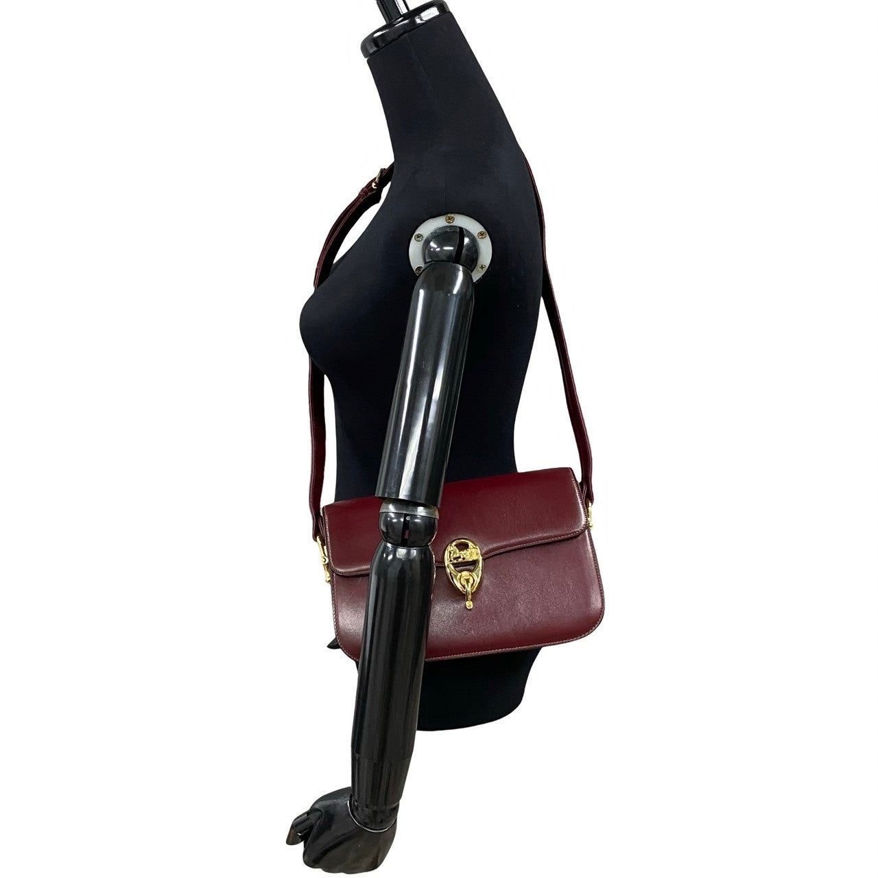 Shoulder Bag Calfskin, Wine Carriage Metal Women Leather Red