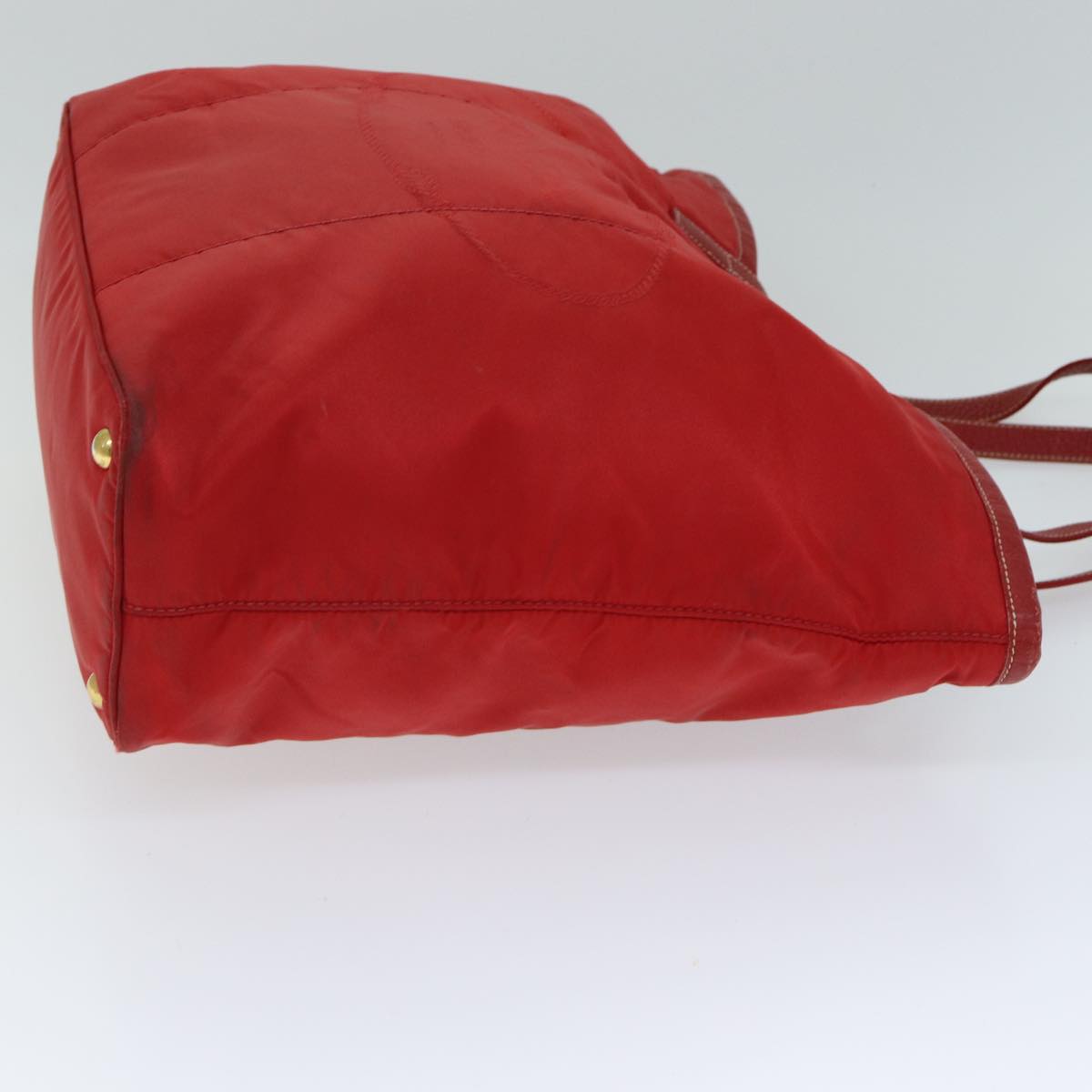 Prada Tote Bag Auth Nylon Red Red Auth 78807