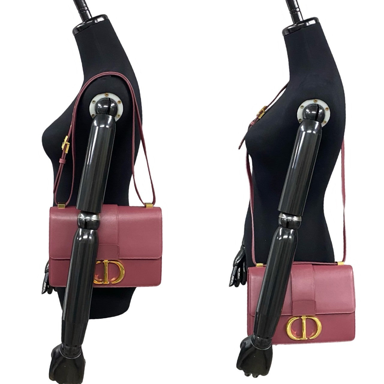 Dior Shoulder Bag Wine Montaigne Leather Red