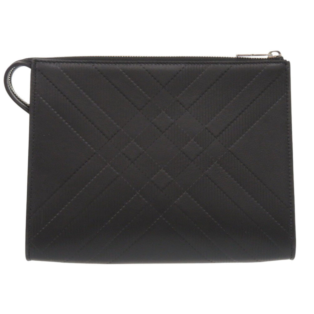 Burberry Clutch Bag Pouch Mens Leather Black