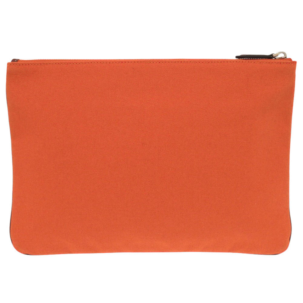 Fendi Clutch Bag 7N0111 Women Canvas Orange Logo