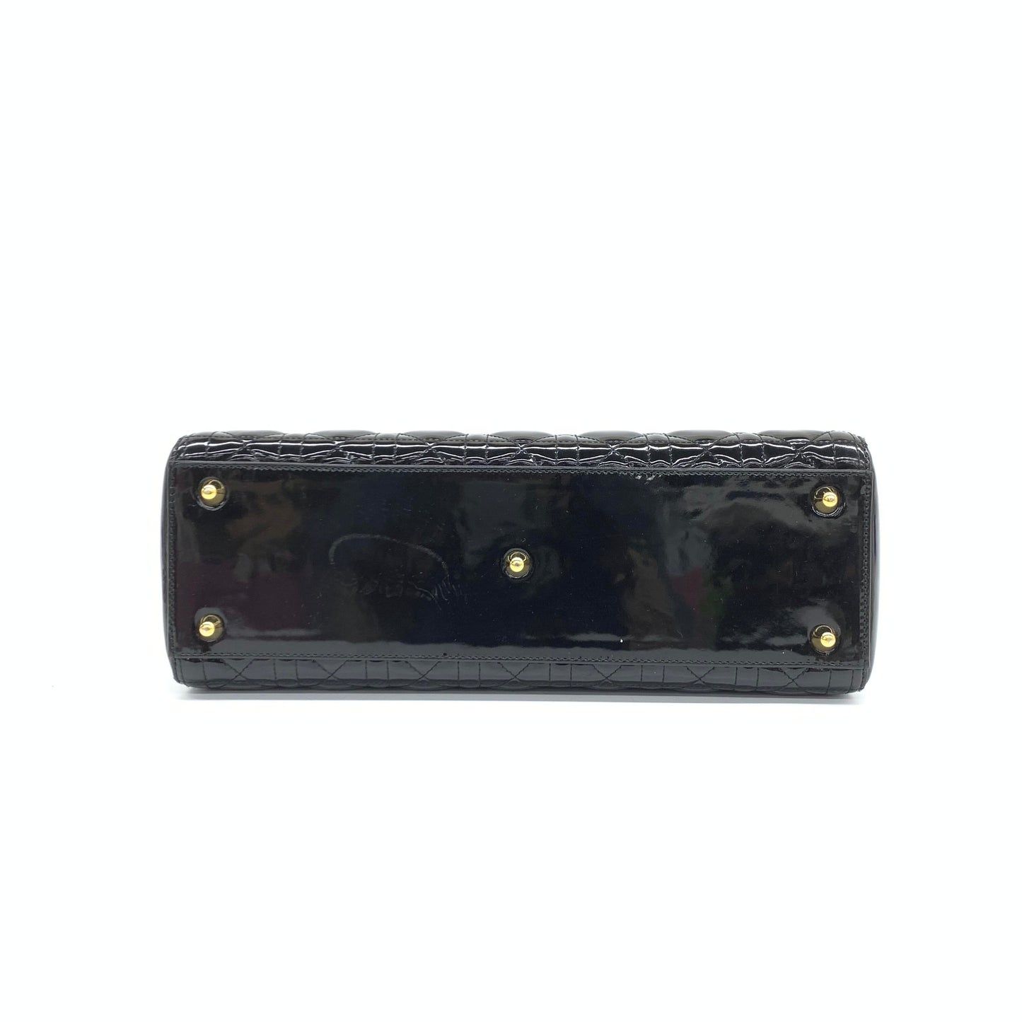 Dior Lady Large Bag Patent Hardware Leather Black Travel Bag