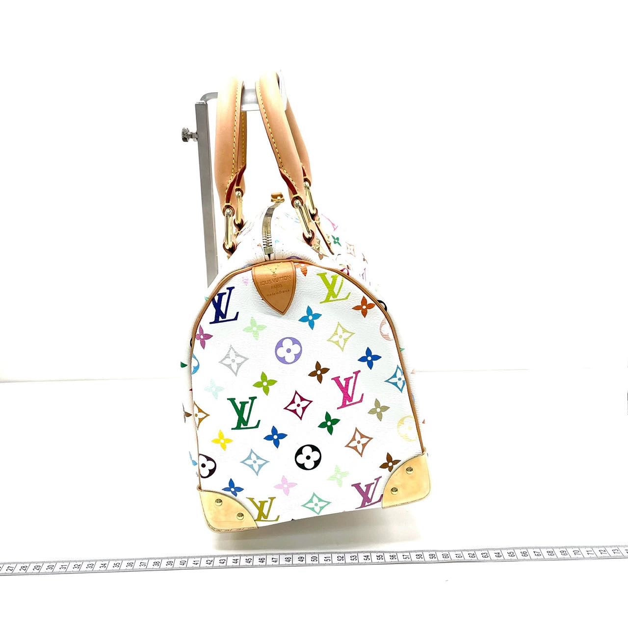 Louis Vuitton x Takashi Murakami Speedy 30 Lock Multicolor White Handbag Multicolor 11