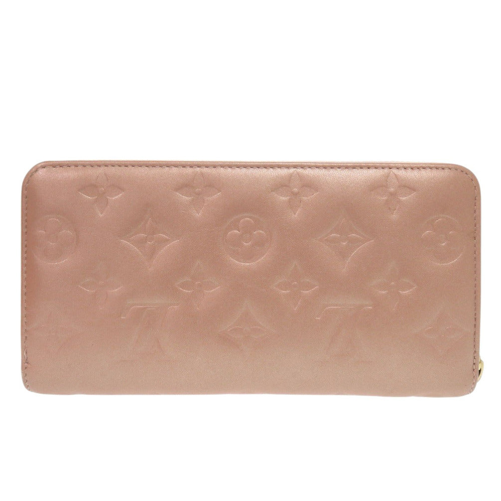 Louis Vuitton Long Purse M81708 Rose emboss Monogram Lambskin Gold Wallet Case