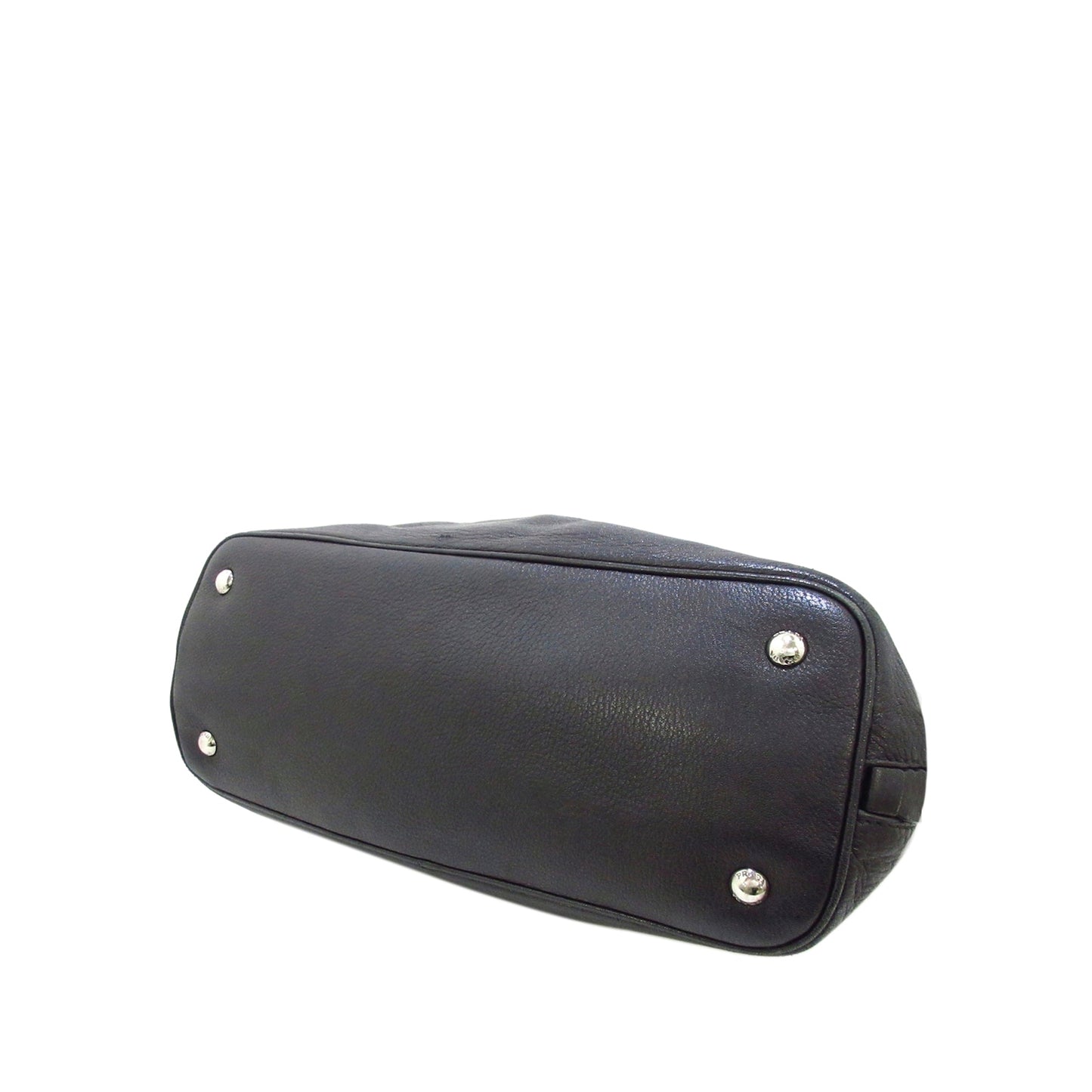 Prada Glace Calf Zippers Tote Bag Black