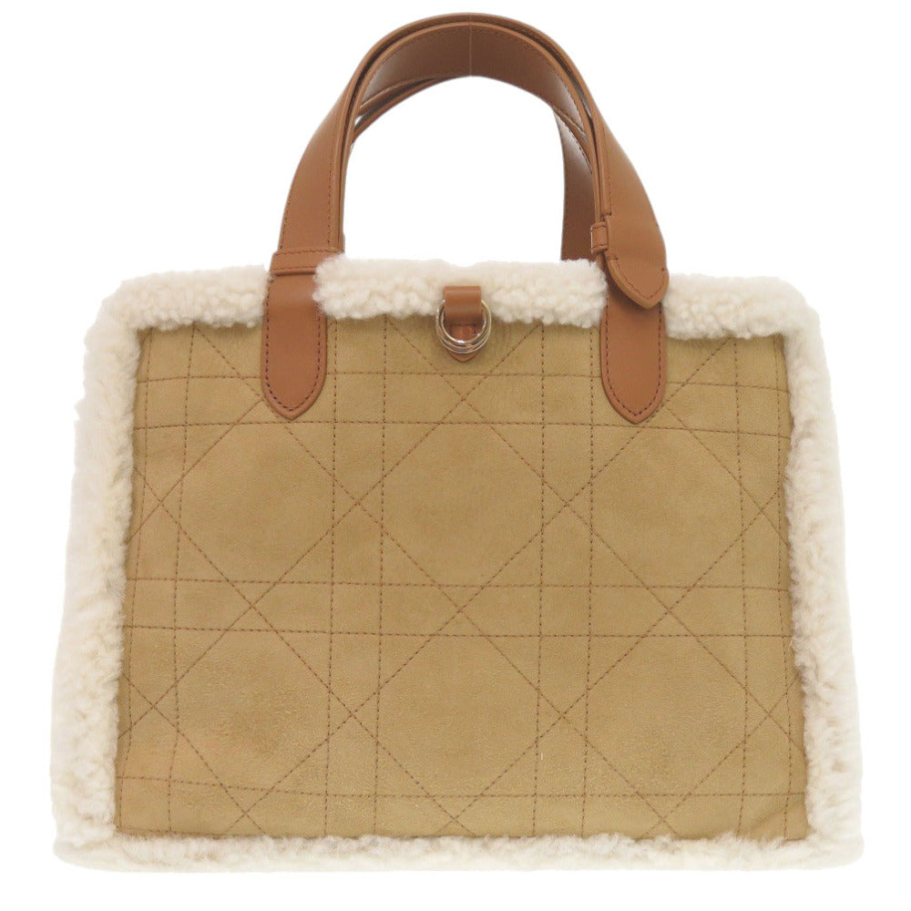 Dior Handbag Mouton, Toujours Macrocannage With Pouch Women Leather Brown Travel Bag