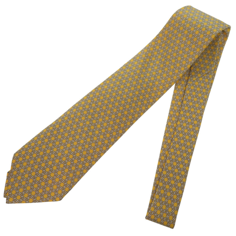 Tie Silk Yellow All Over H Chene Logo Travel Bag