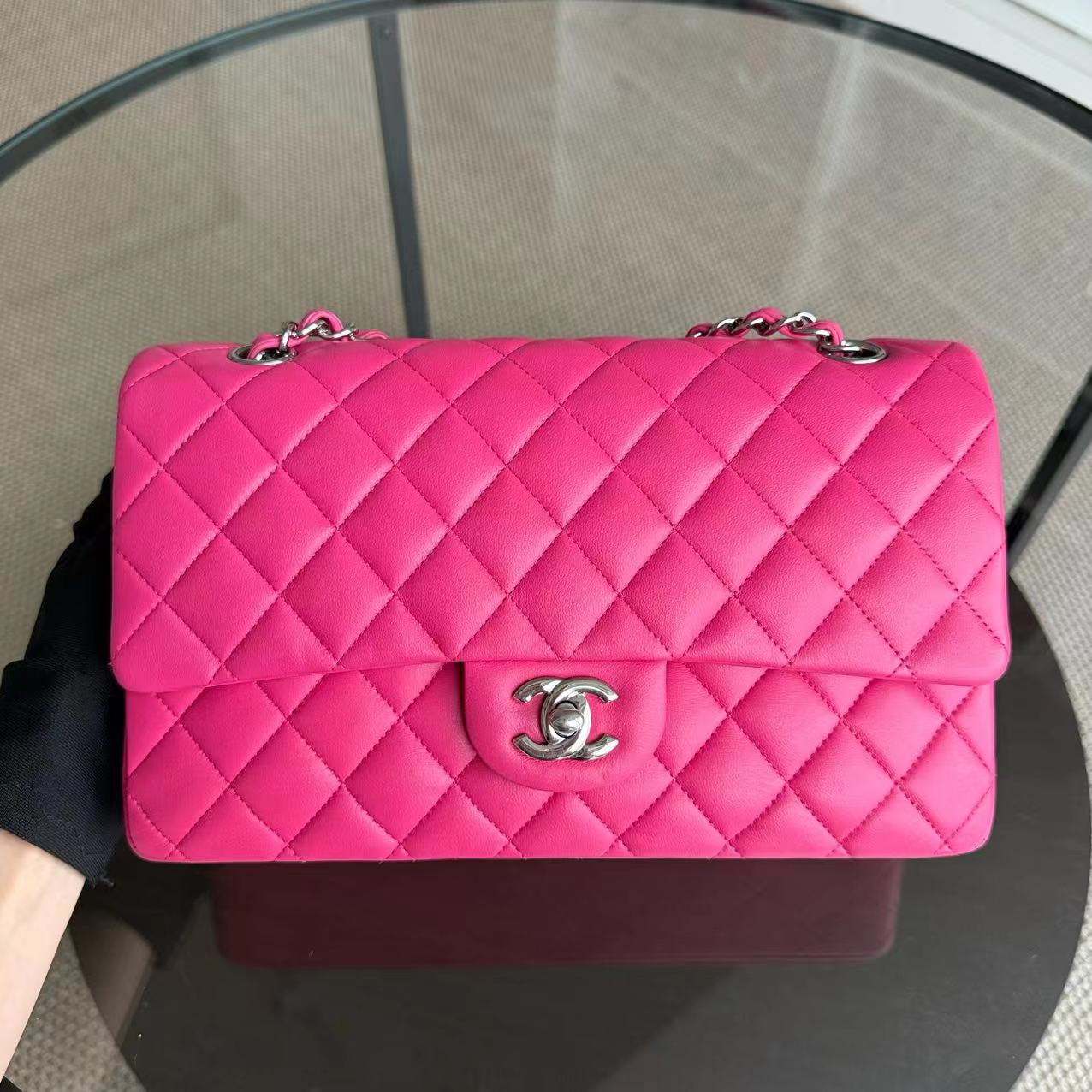 Chanel Classic Flap Medium Bag - Lambskin Hot Quilted Pink Handbag
