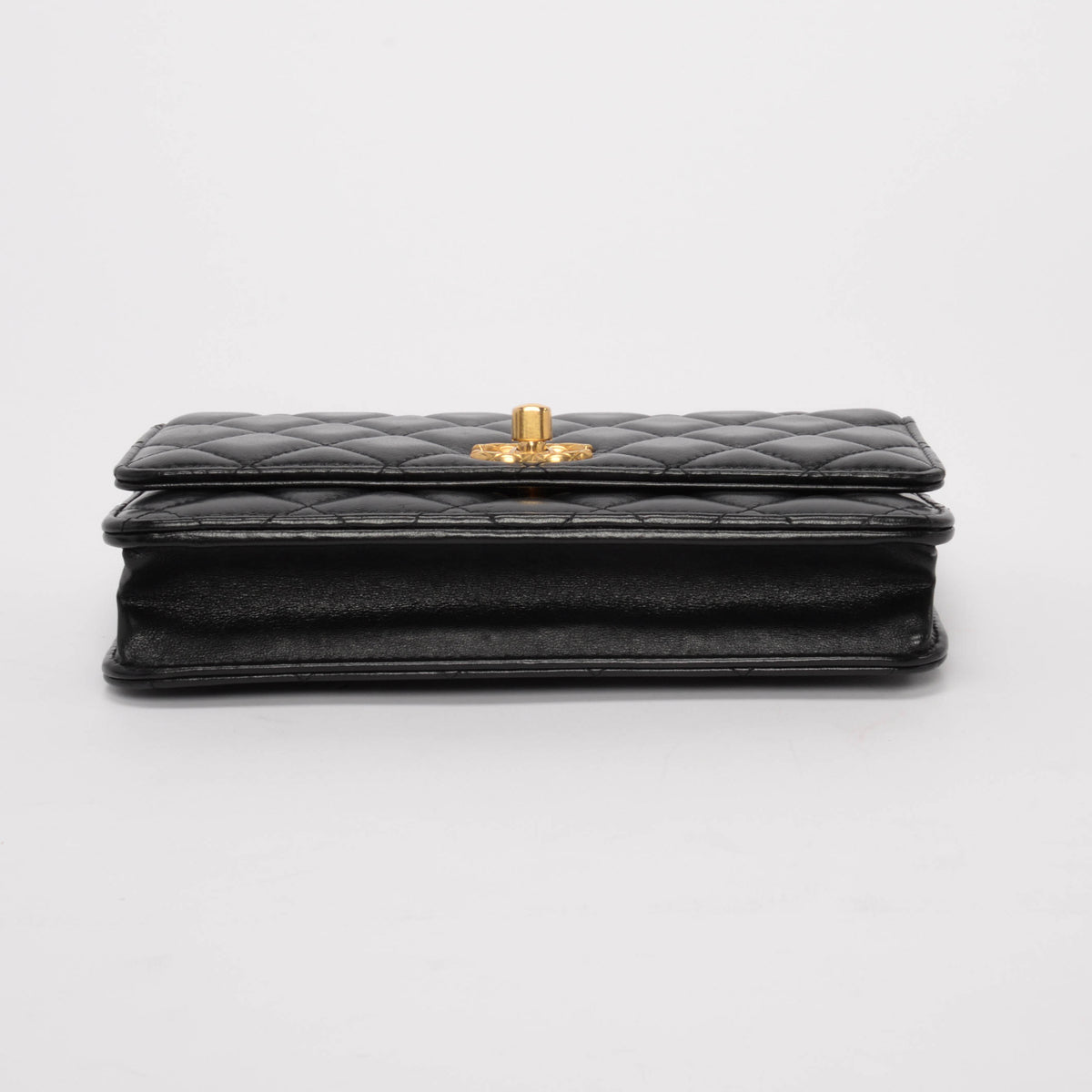 Chanel Black Quilted Lambskin Pillow Crush Wallet On Chain Bag