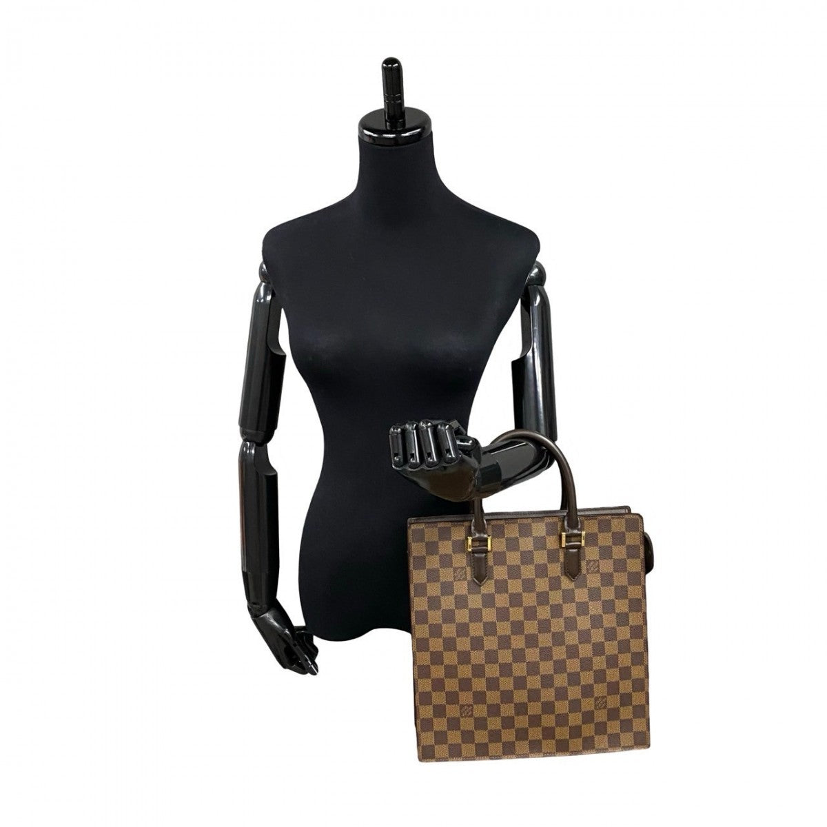 Louis Vuitton N51145 PVC Damier Venice PM Leather Brown Tote Bag