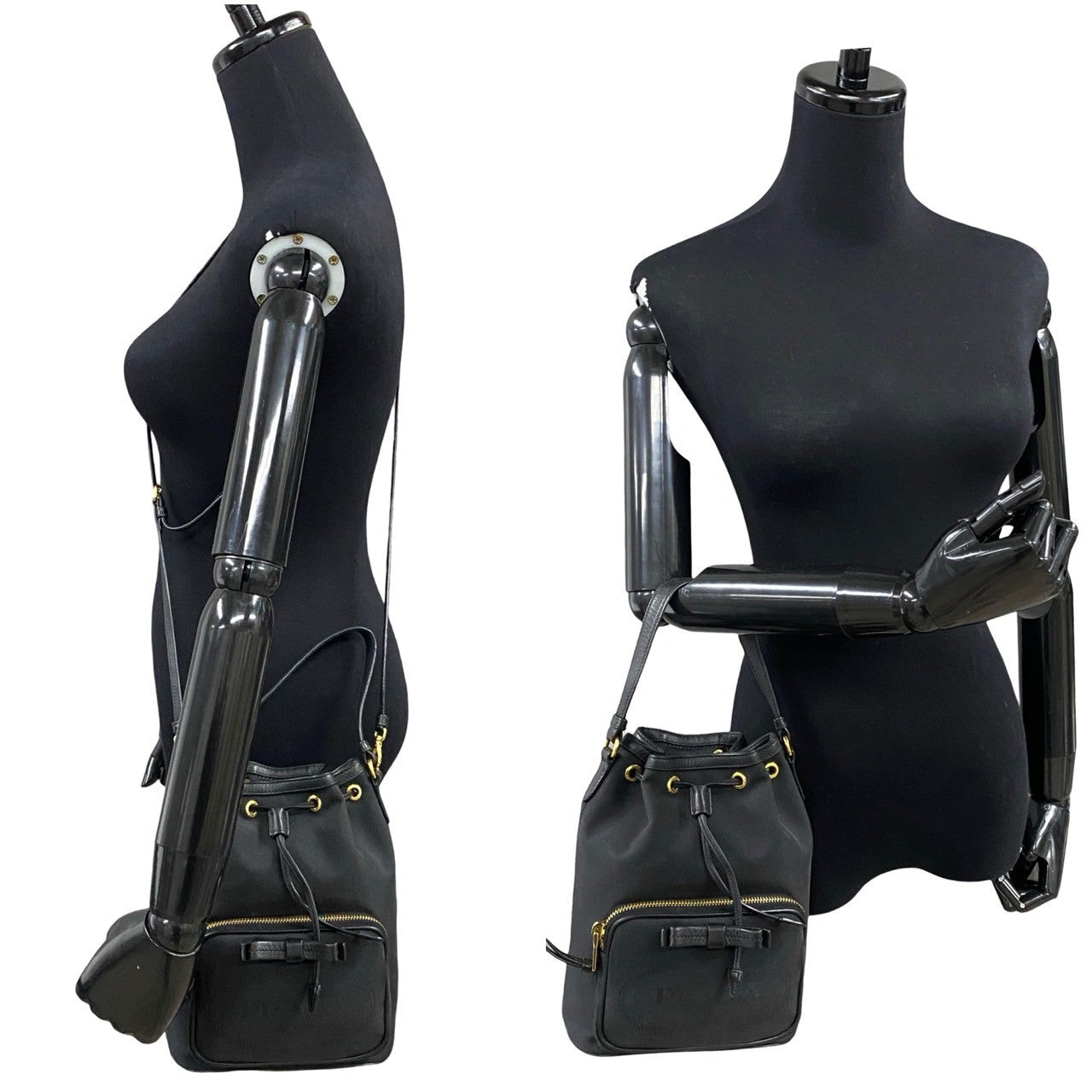 Shoulder Bag Duet Leather Black