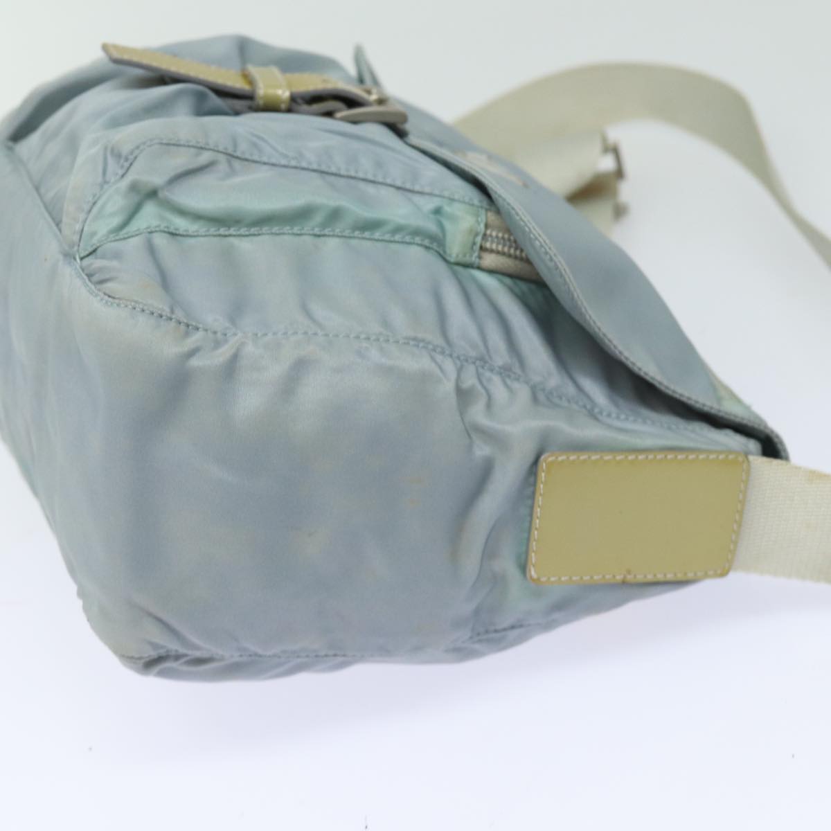 Prada Shoulder Bag Light Auth Nylon Blue Blue Auth 80574