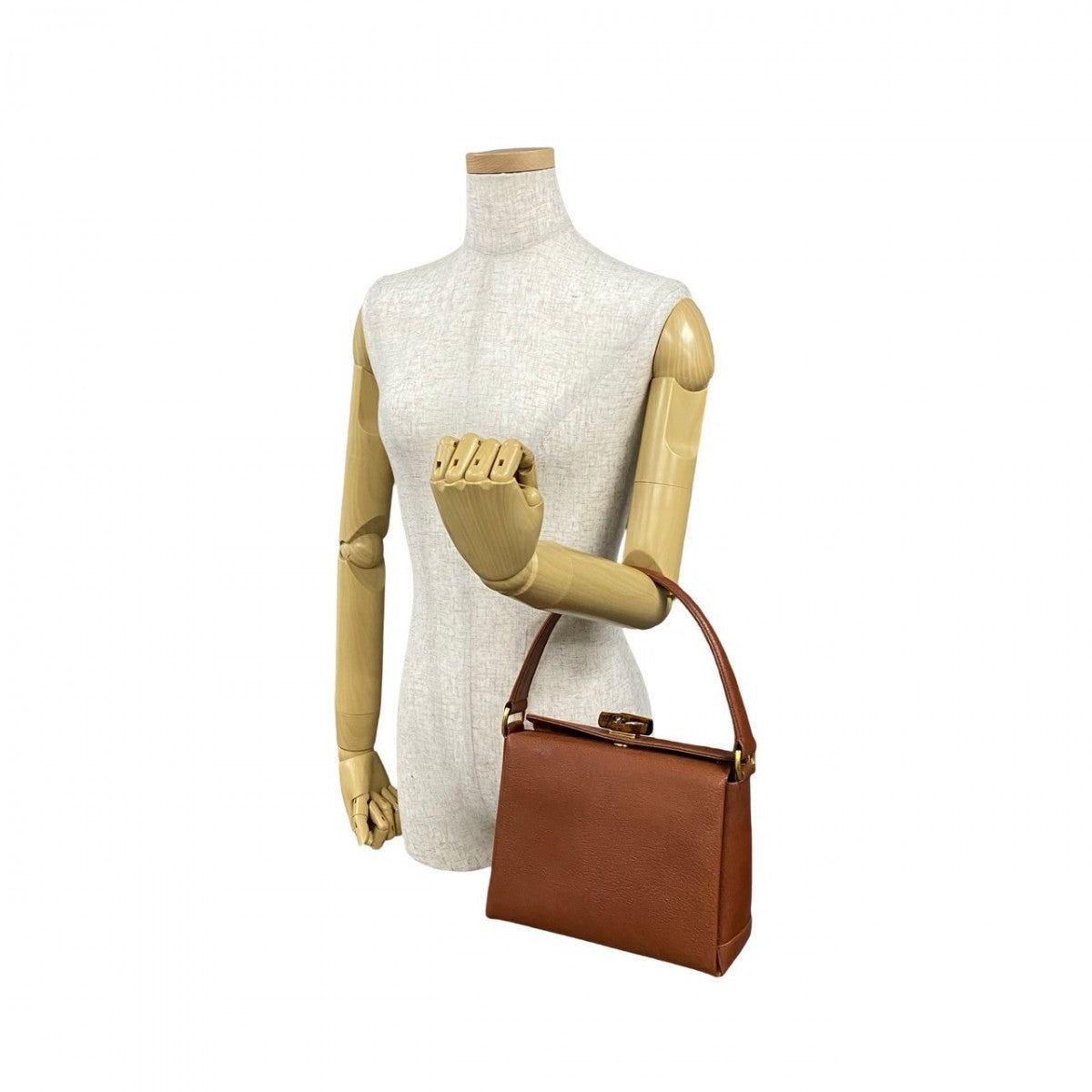 Gucci Turn lock Bamboo Leather Brown Handbag