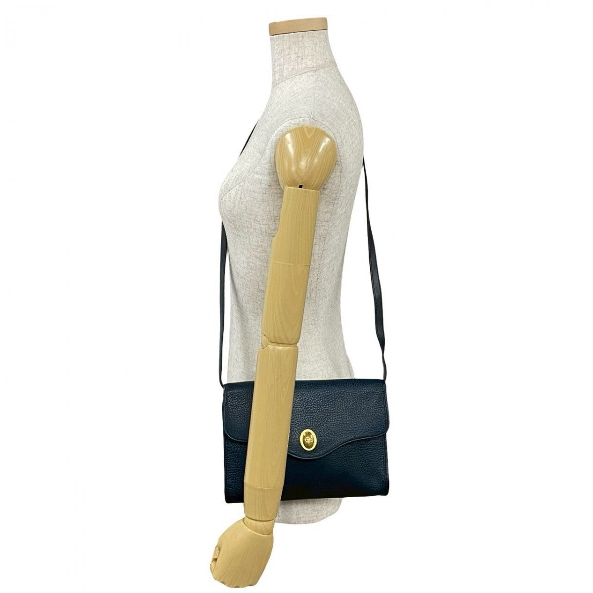 Dior Shoulder Bag Navy Cd Women Leather Logo