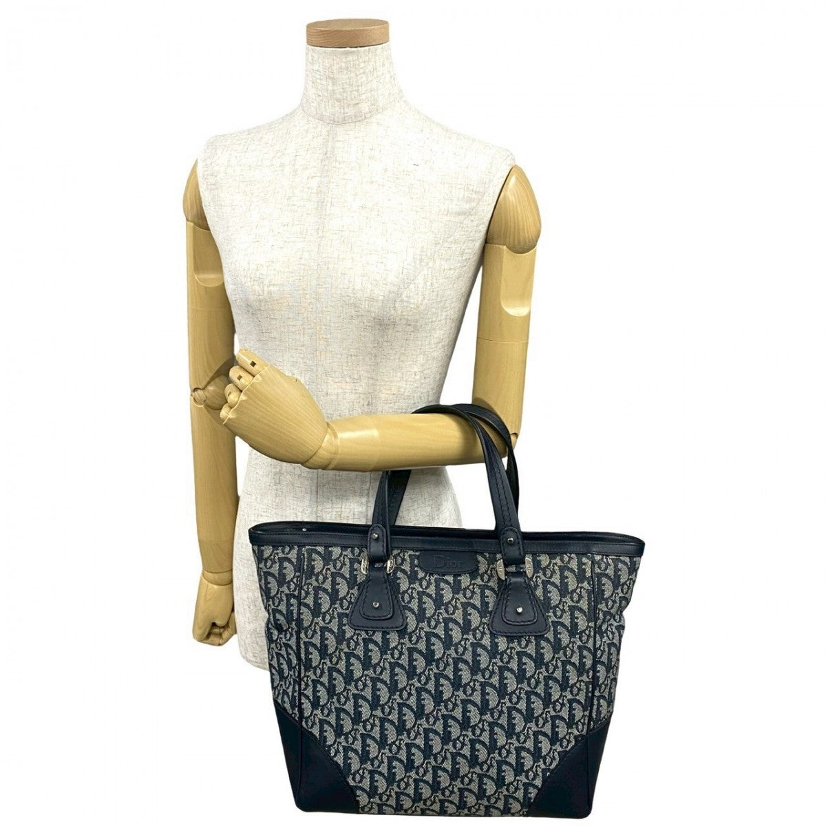 Dior Handbag , Navy Trotter Pattern Women Leather Canvas Travel Bag