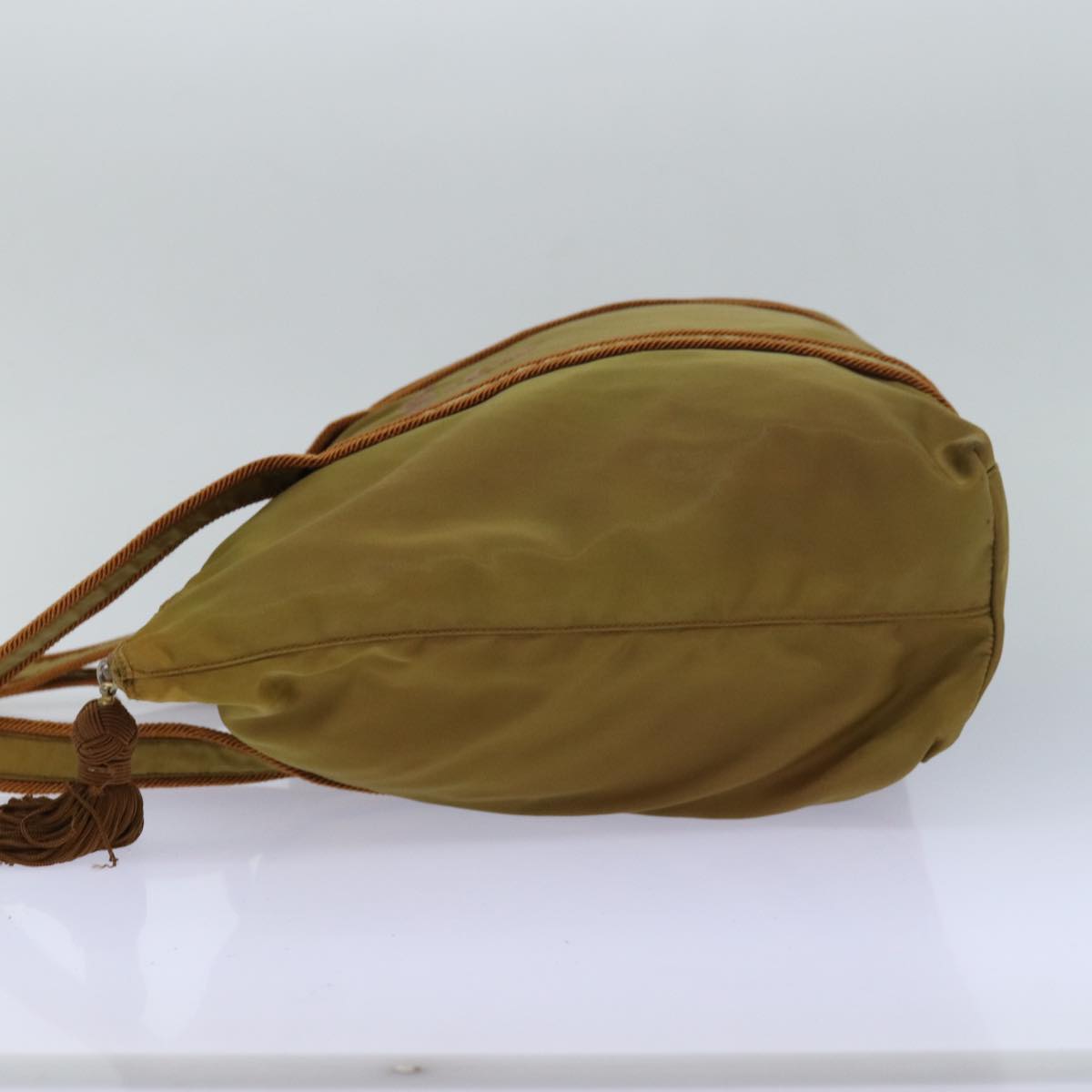 Prada Shoulder Bag Auth Nylon Brown Brown Auth 81852