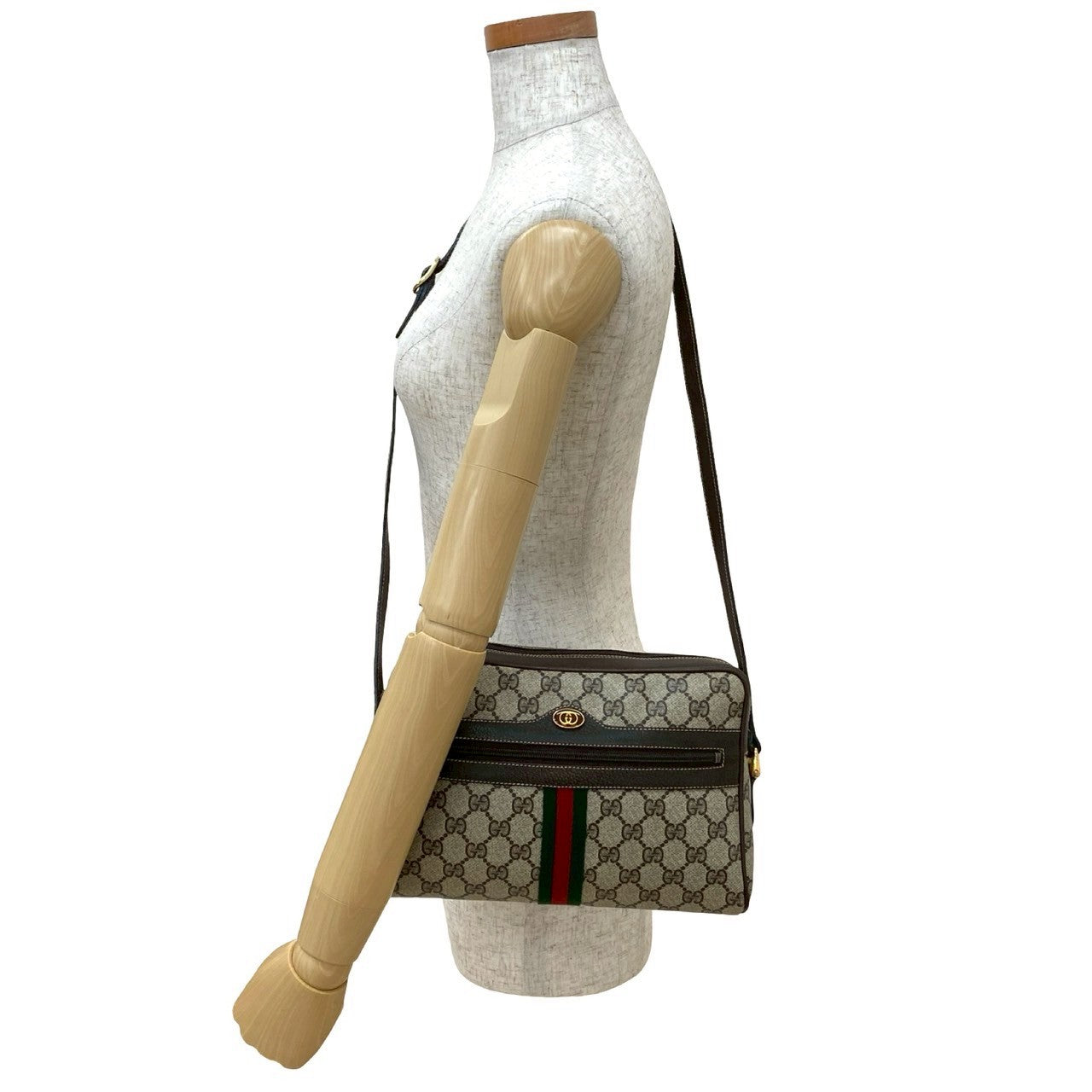 Gucci Sherry line Leather Brown Shoulder Bag 822A822