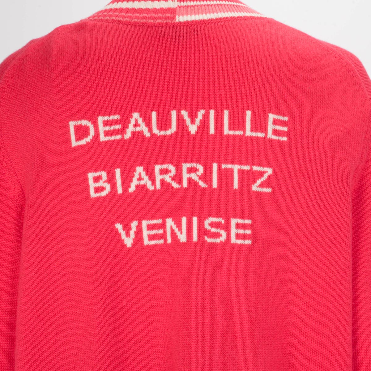 Chanel Pink Cashmere Deauville Biarritz Venise Cardigan FR 50 Apparel