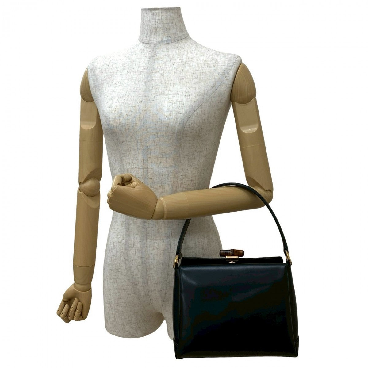 Gucci Bamboo Leather Black Handbag 825B825