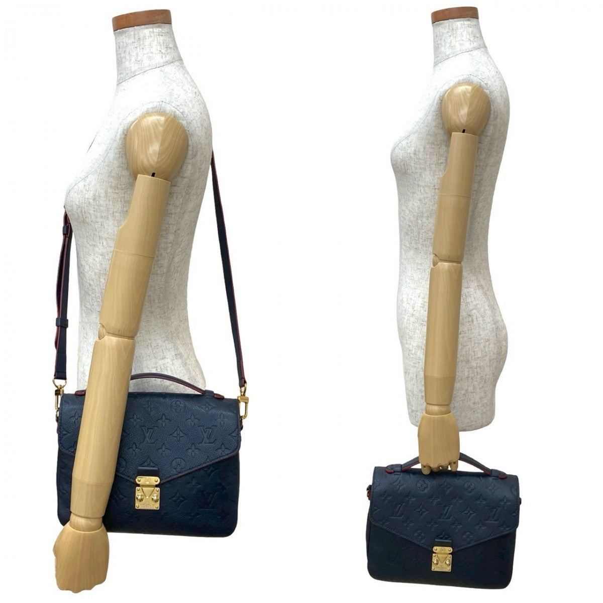 Louis Vuitton Ann Platt Pochette Metis MM Monogram Leather Navy Shoulder Bag