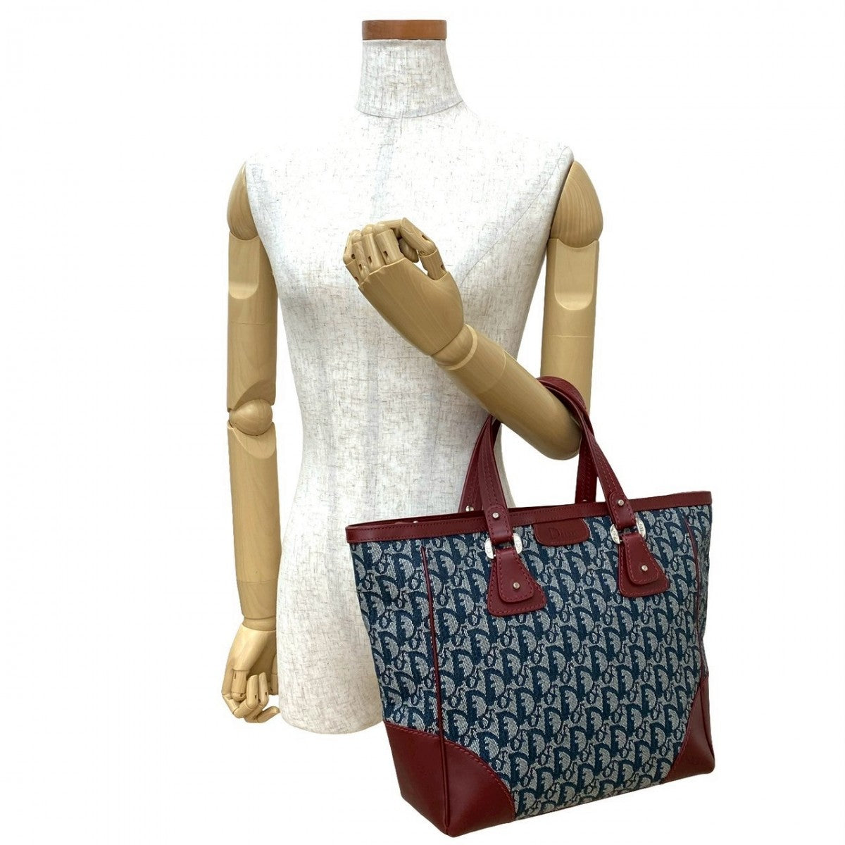 Dior Handbag Wine Canvas Red Travel Bag