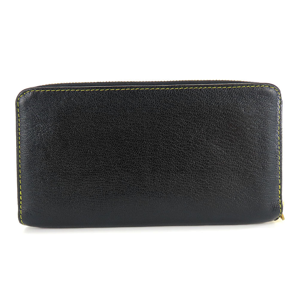 Louis Vuitton Long Purse M93029 Suhari Zippy Leather Black Wallet Case
