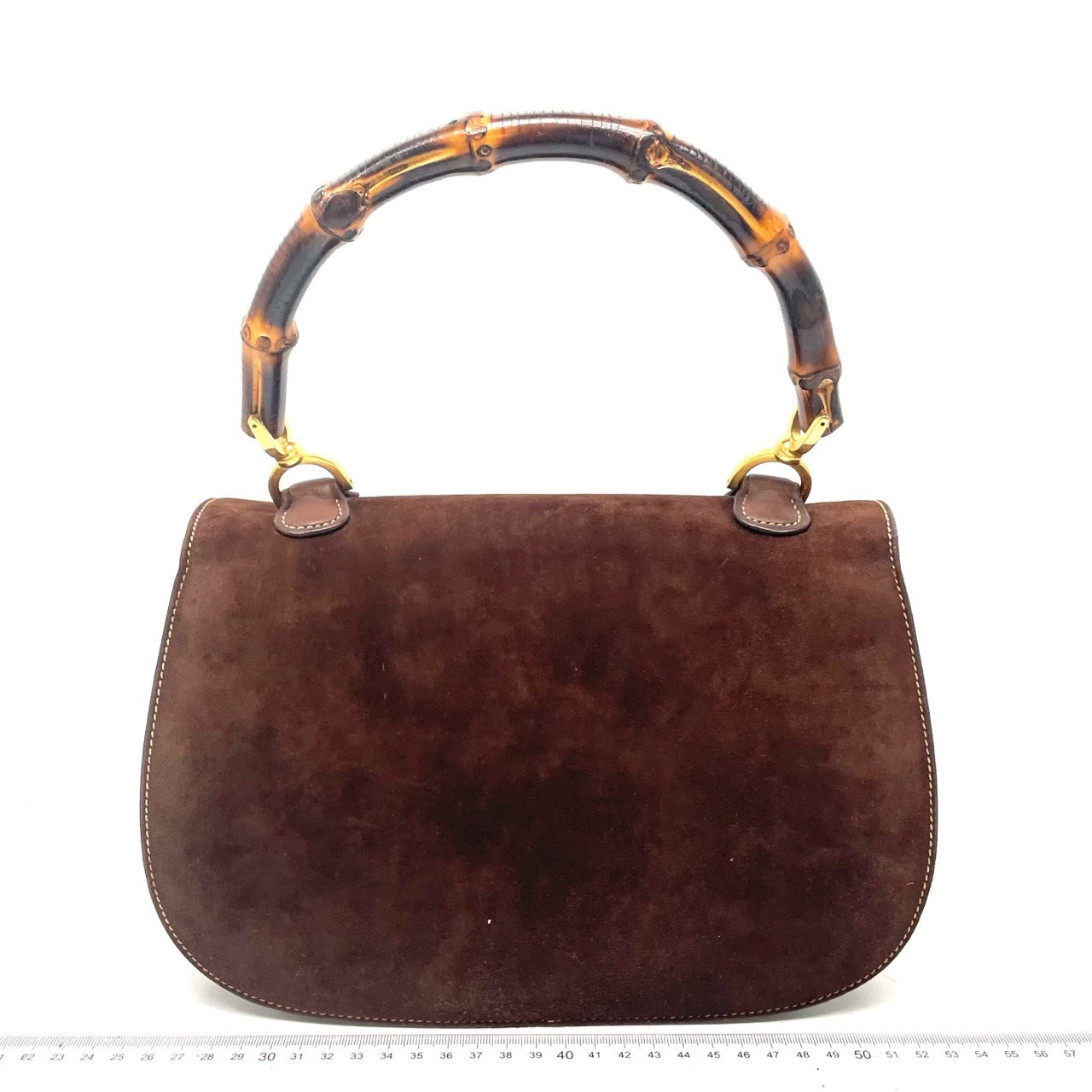Gucci Bamboo Top Handle Dark Chocolate Leather Suede Brown Medium Travel Bag