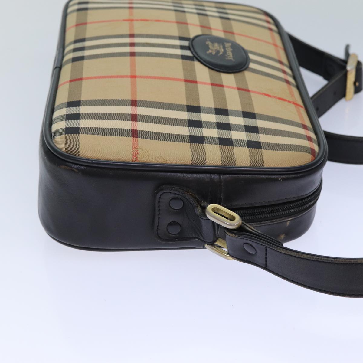 Burberry Luxury ss Nova Check Shoulder Bag Auth Canvas Beige Beige Auth 83237