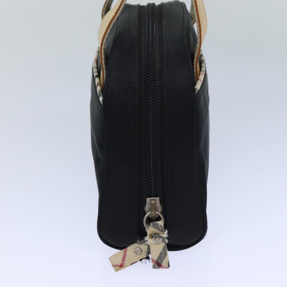 Burberry Luxury Nova Check Hand Bag Auth Nylon Black Travel Bag