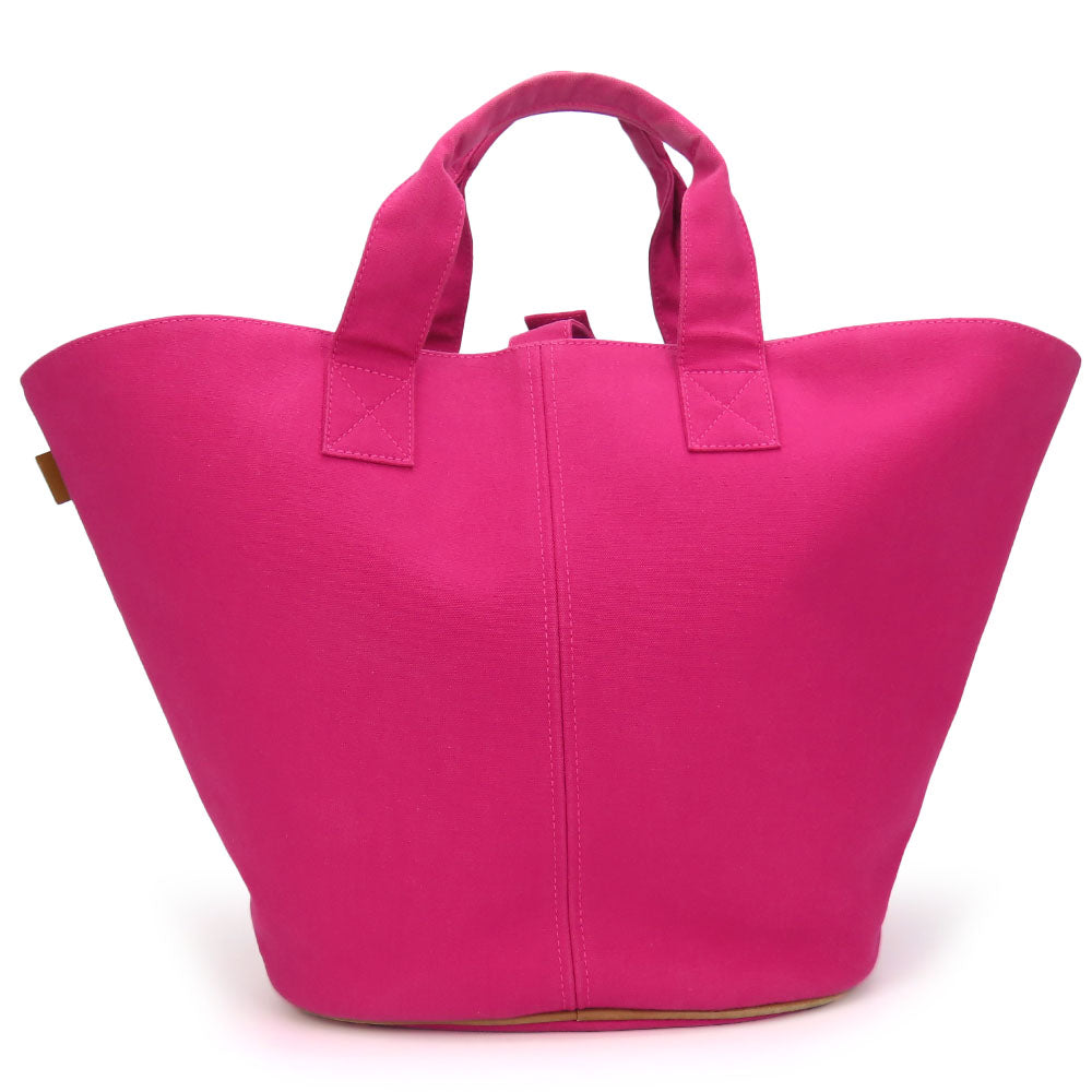 Hermes Tote Bag Panier De Plage Mm Women Canvas Pink