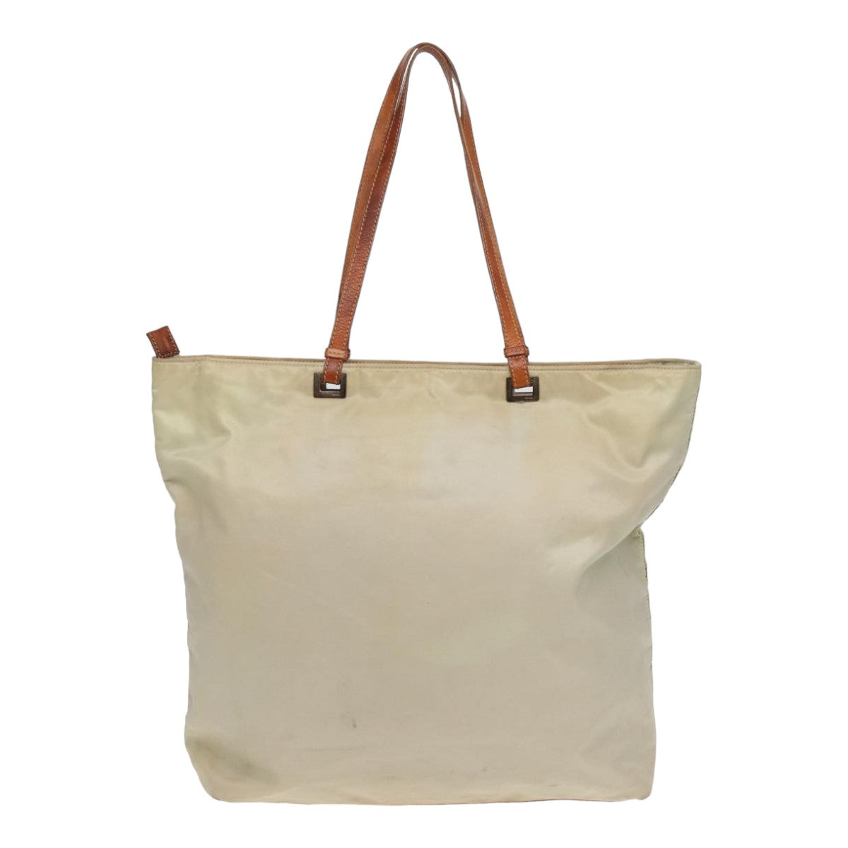 Prada Tote Bag Auth Nylon White White Auth 83952