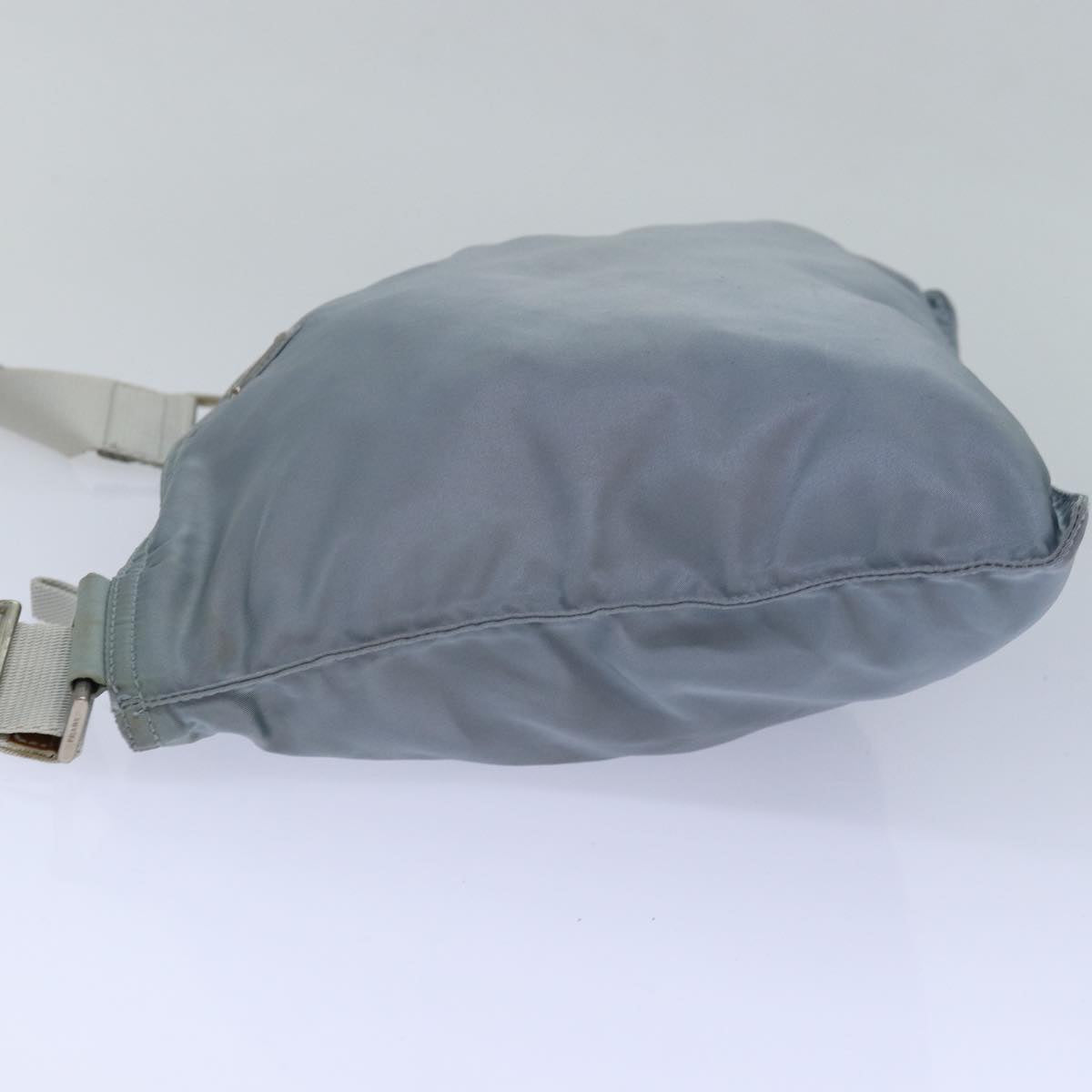 Prada Shoulder Bag Light Auth Nylon Blue Silver Silver Auth 84542