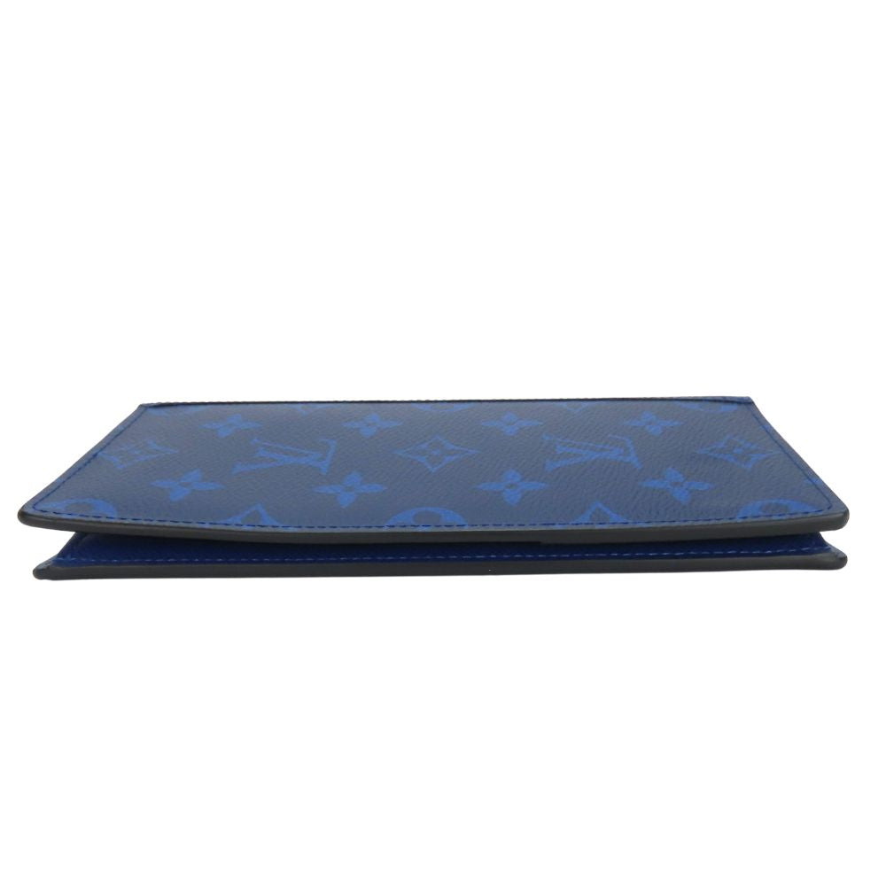 Louis Vuitton Long Purse M30297 Taiga Portefeuille Monogram Blue Wallet Case