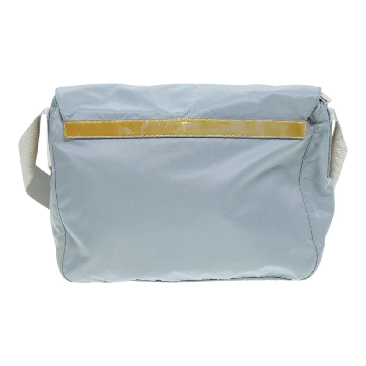 Prada Shoulder Bag Auth Nylon Blue Silver Silver Auth 86646
