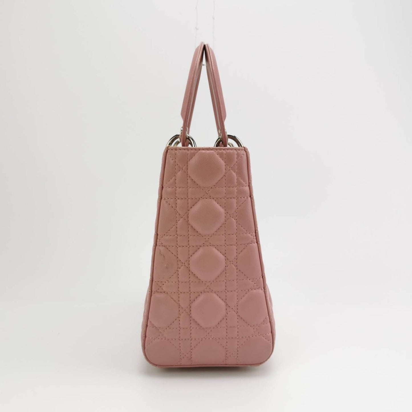 Dior Lady Cannage Handbag Leather Pink Travel Bag