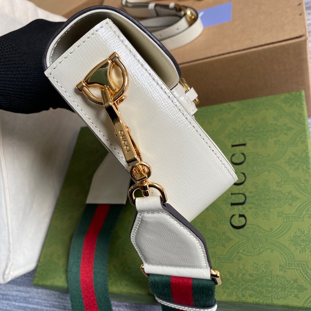 gg Horsebit , ’s 8in White Mini Bag