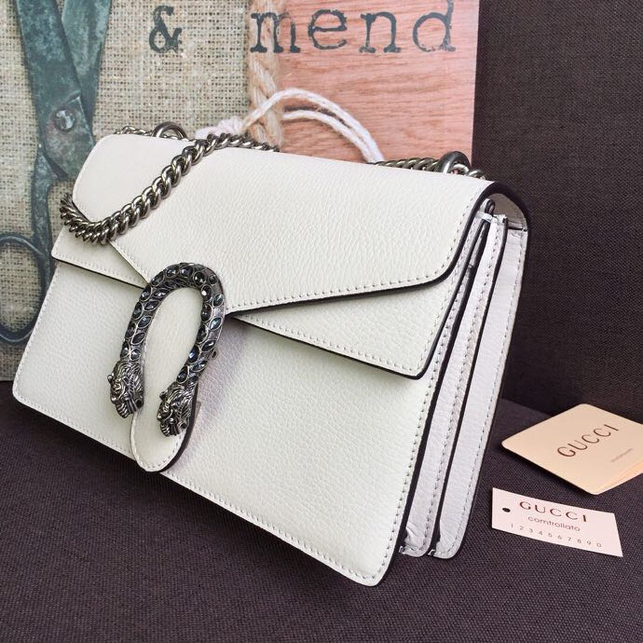 gg Dionysus 11in 18cm gg White Small Shoulder Bag