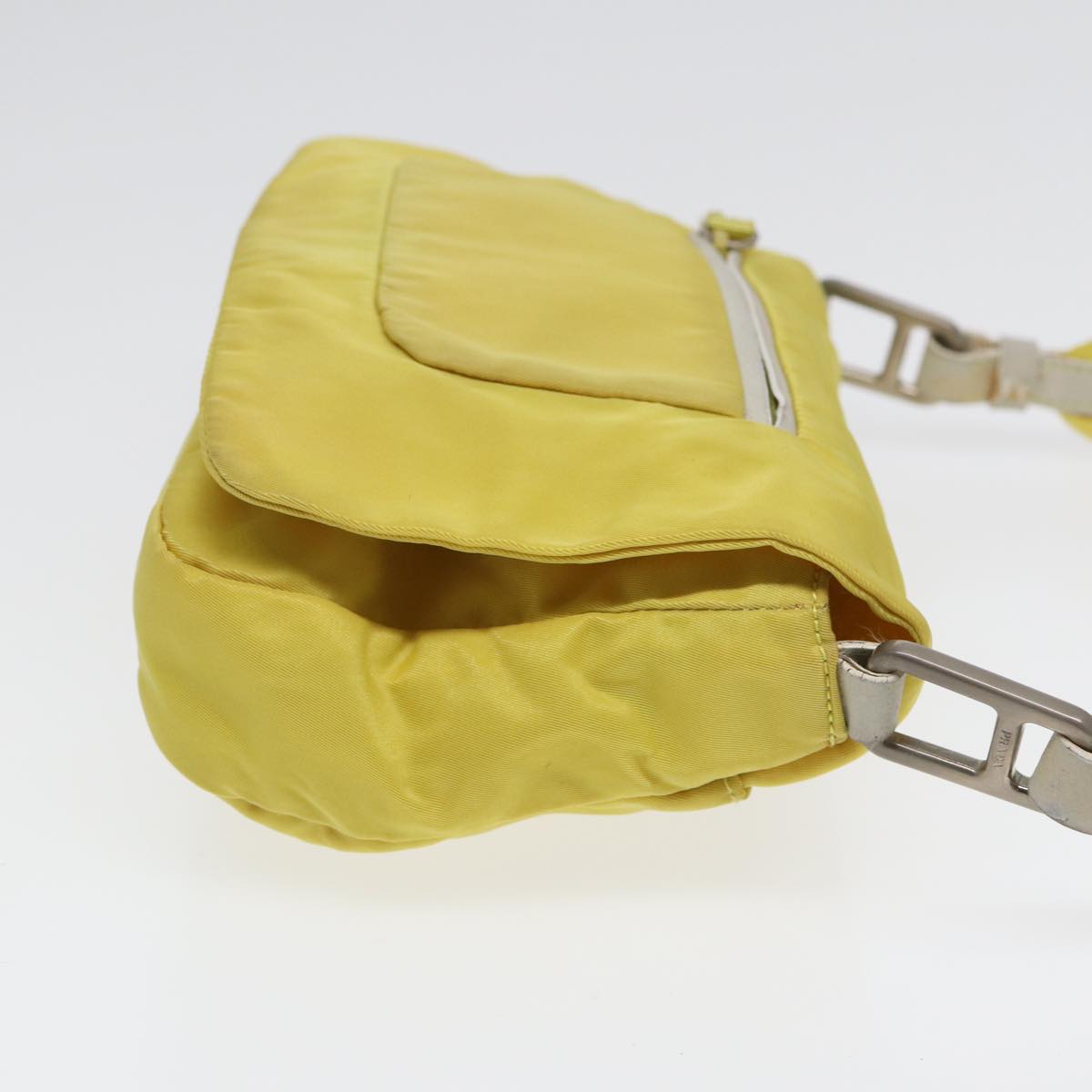 Prada Shoulder Bag Auth Nylon Silver Yellow