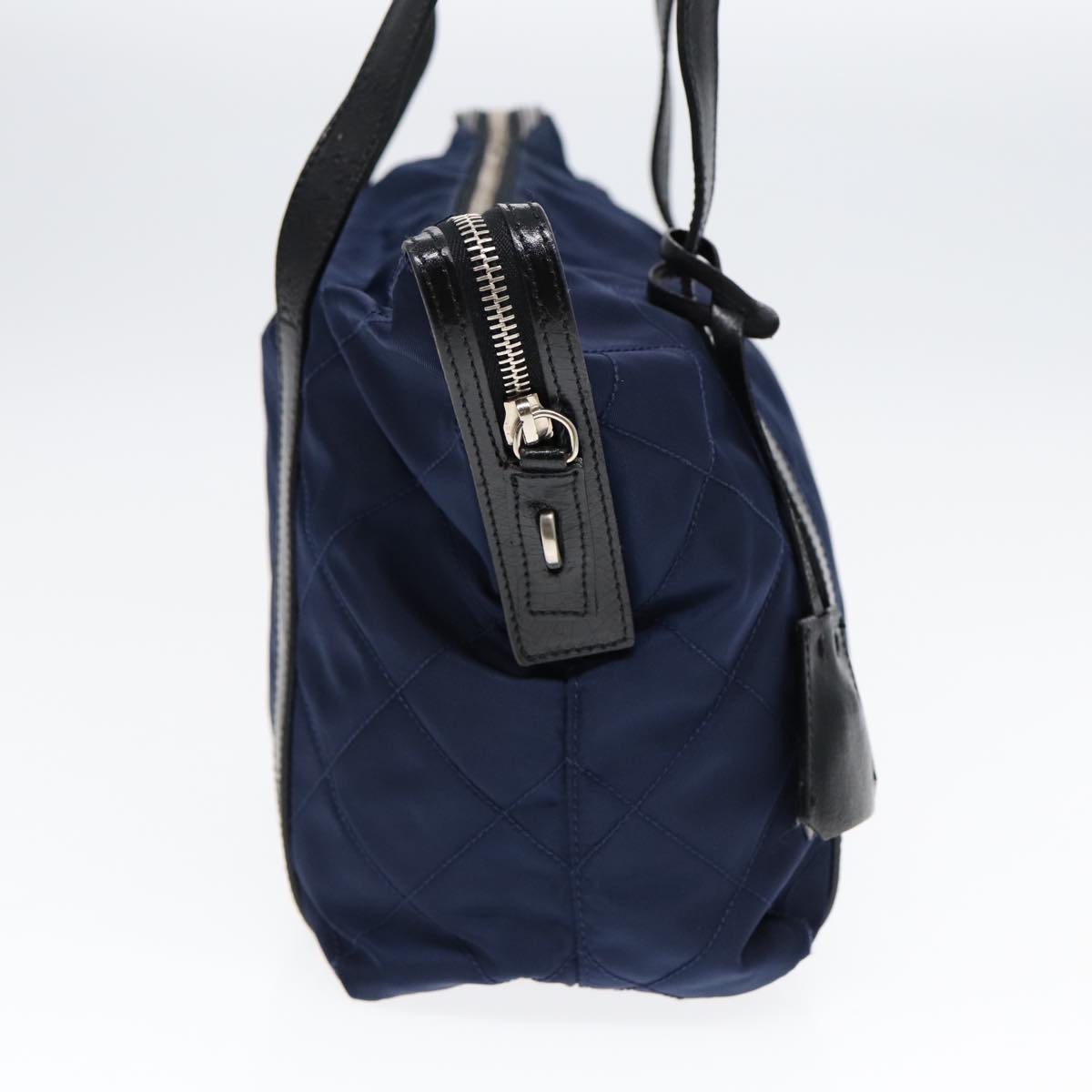 Prada Shoulder Bag Auth Nylon Silver Navy