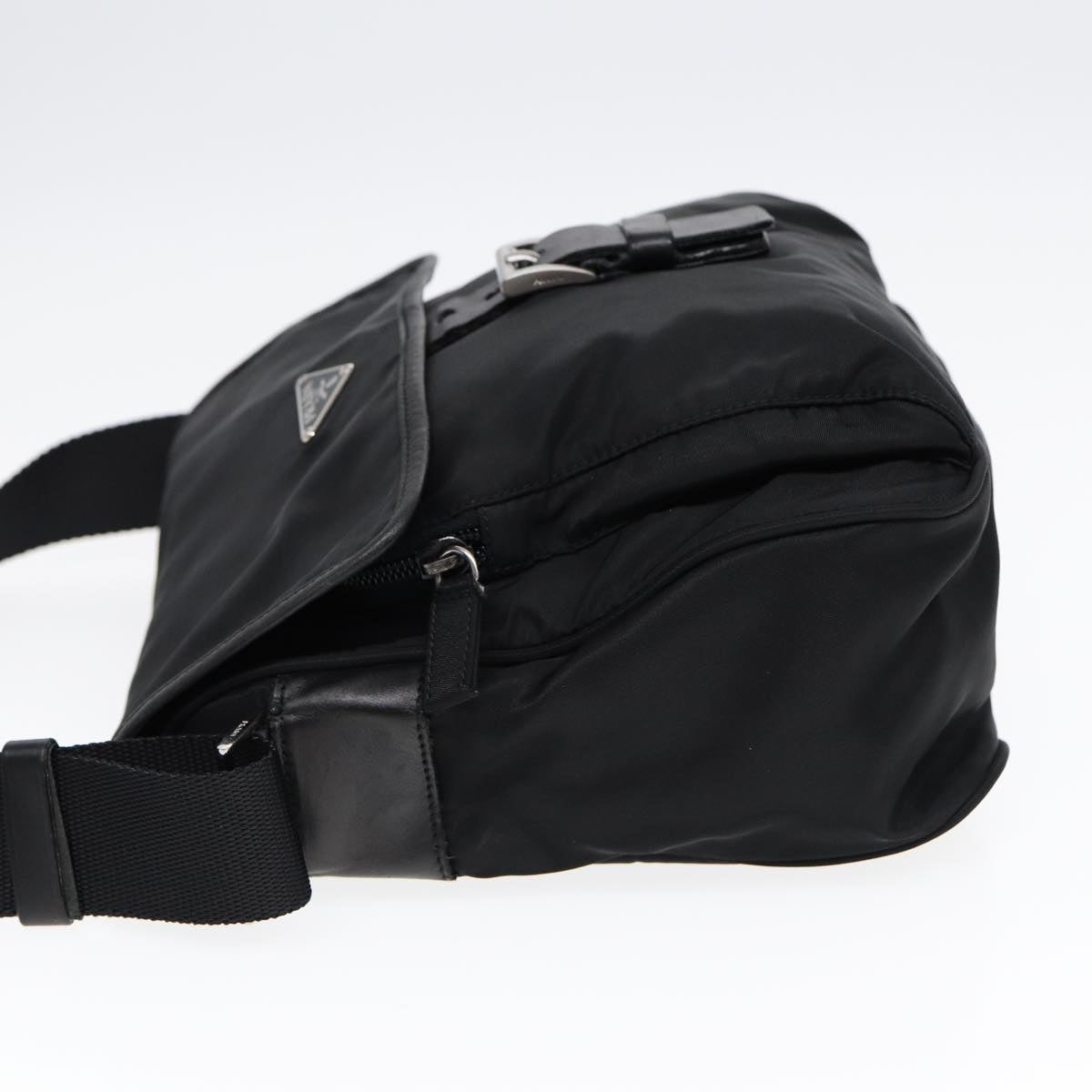 Prada Shoulder Bag Auth Nylon Black Silver